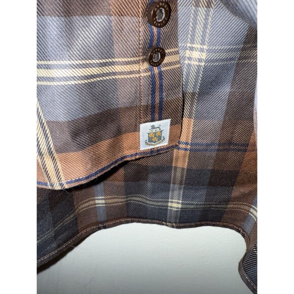 Robert Talbott Carmel Brown Plaid Button Down Sz L - Picture 5 of 10